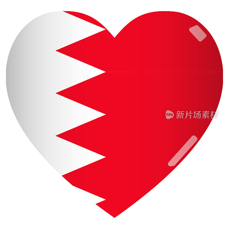 闪亮的2D Bahrein旗心